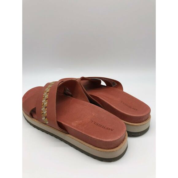 Merrell Women's Juno Redwood Full Grain Leather Slide Sandals Size 9 NEW - Picture 8 of 12